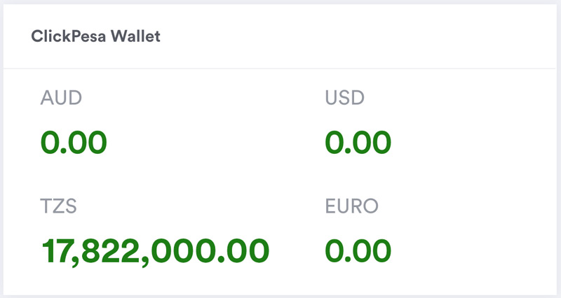 clickpesa wallet section