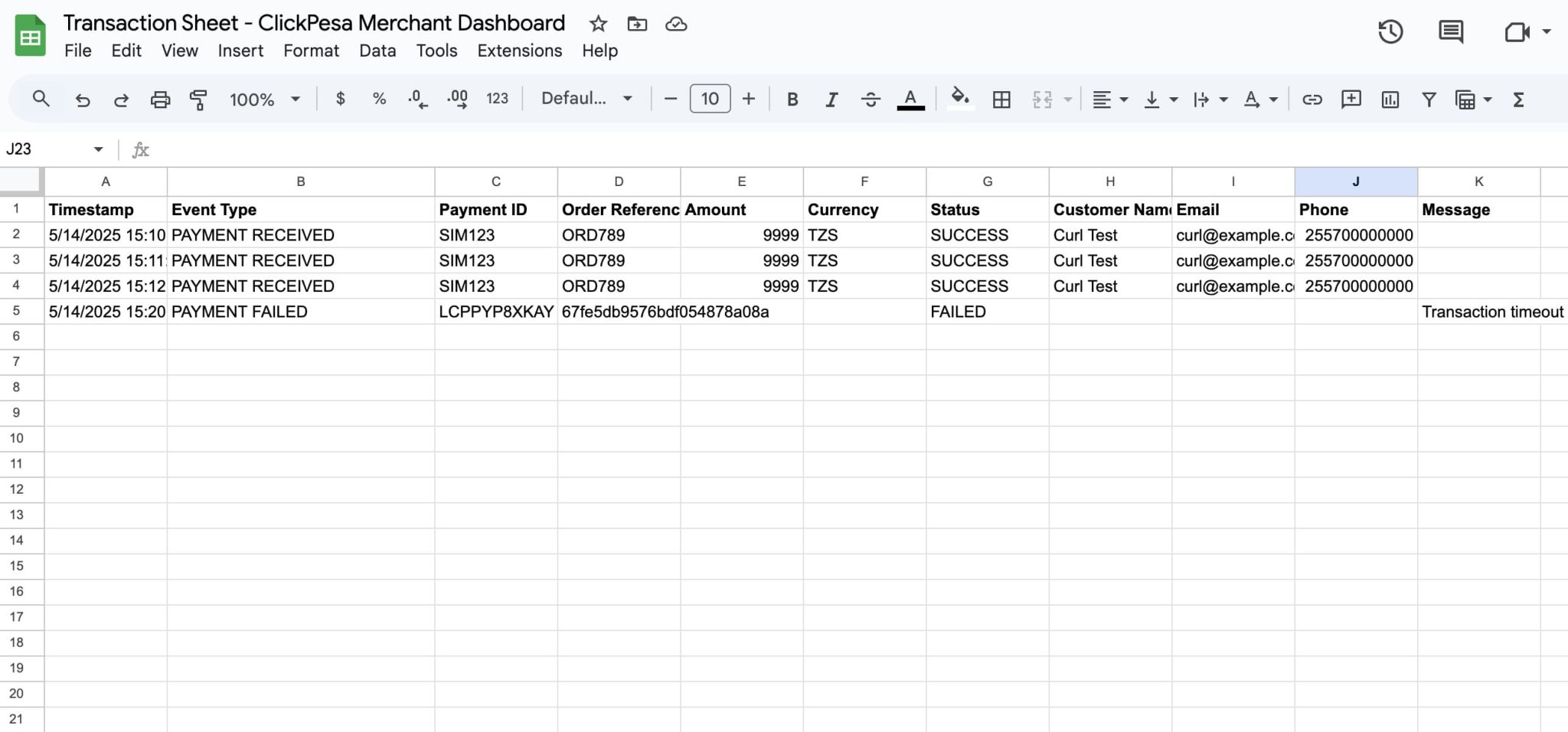 How to connect ClickPesa with Google Sheet - ClickPesa